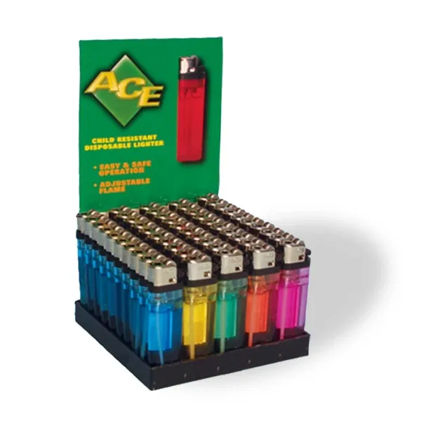 ACE LIGHTER 50CT - TRANSPARENT ASSORTED COLOR HP-01