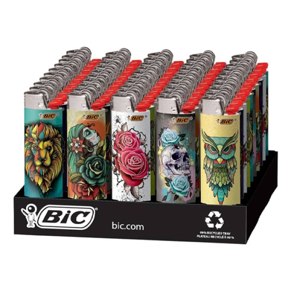 BIC LIGHTER 50PC - TATTOOS LCWT1TT-H-AST