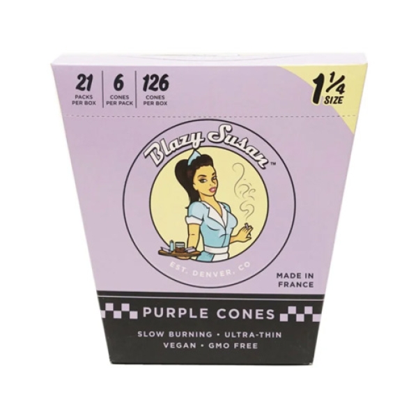 BLAZY SUSAN PURPLE CONES 1 1/4 21PK DISPLAY