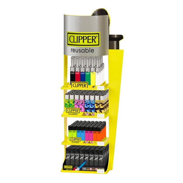 CLIPPER LIGHTERS 4 TIER MIXED DISPLAY + FREE TRAY