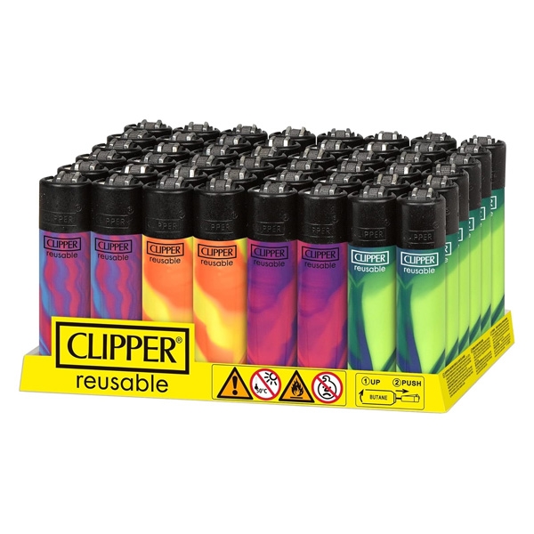 CLIPPER LIGHTERS 48CT - PAINTED NEBULA ASSORTED