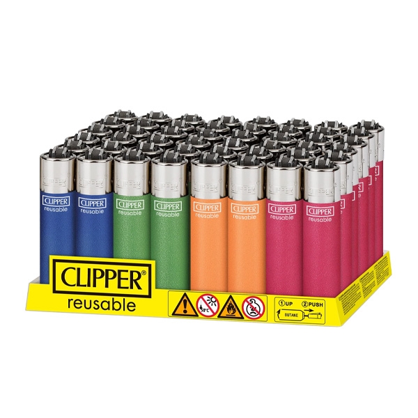 CLIPPER LIGHTERS 48CT - PAINTED METALLIC FLUO ASSORTED