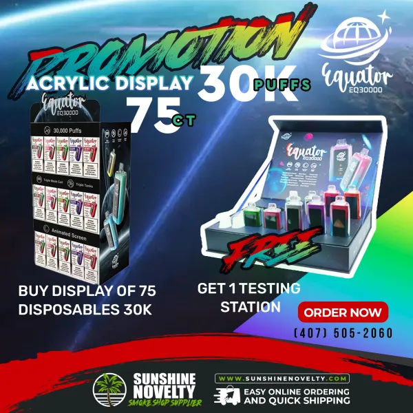 EQUATOR EQ30K DISPOSABLE ACRYLIC DISPLAY 75CT + GET TESTING STATION FREE