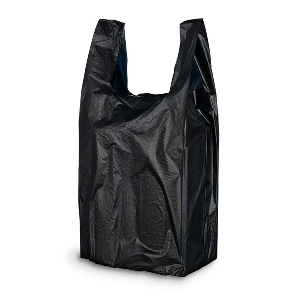 SUNRISE PLAIN BLACK CARRY OUT PLASTIC BAGS (14x15x56) 800PC/CS