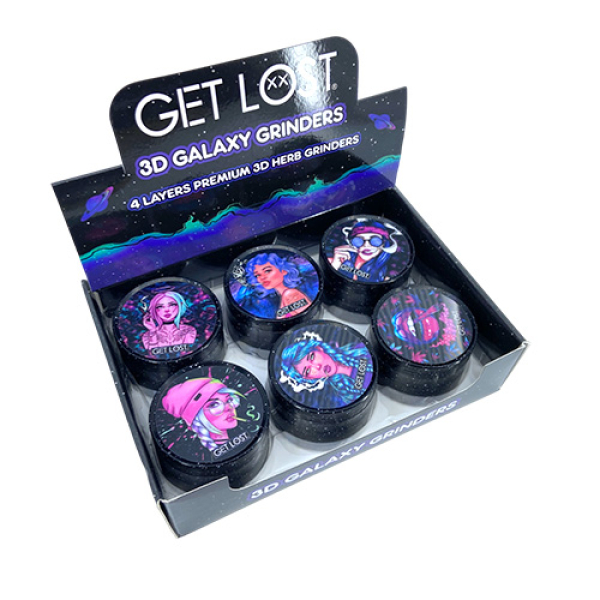 GET LOST GALAXY GRINDER 63MM 3D 6CT - ASSORTED 006