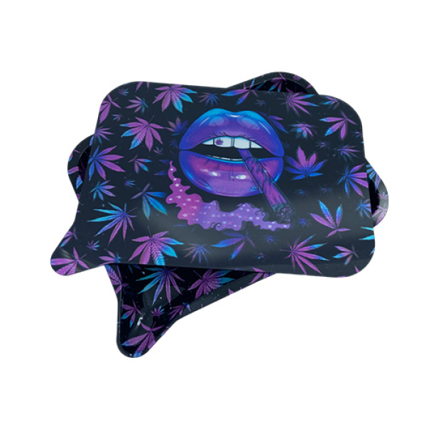 MEDIUM FUNNEL TRAY w/ 3D LID - 010 PURPLE LIPS SMOKING