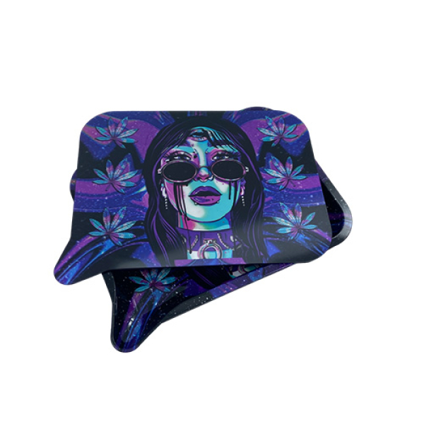 MEDIUM FUNNEL TRAY w/ 3D LID - 018 GLOOMY 420 GIRL