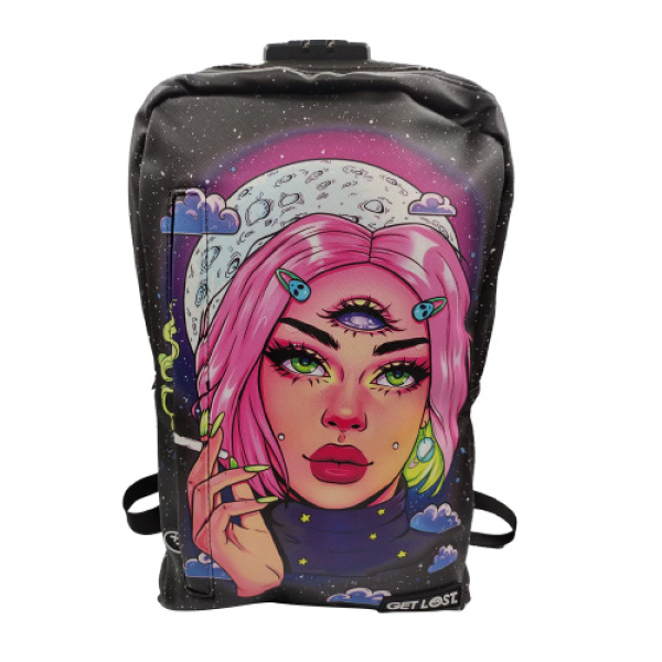 GET LOST PREMIUM SAFFIANO LEATHER BACKPACK - 001 GALACTIC PINK HAIR GIRL