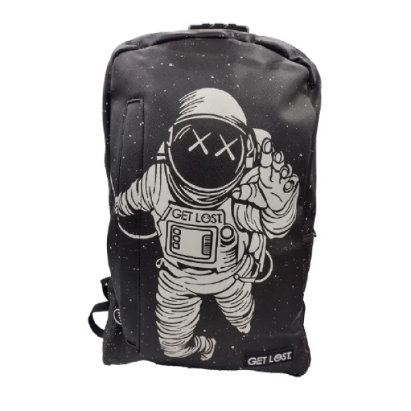 GET LOST PREMIUM SAFFIANO LEATHER BACKPACK - 007 GET LOST ASTRONAUT