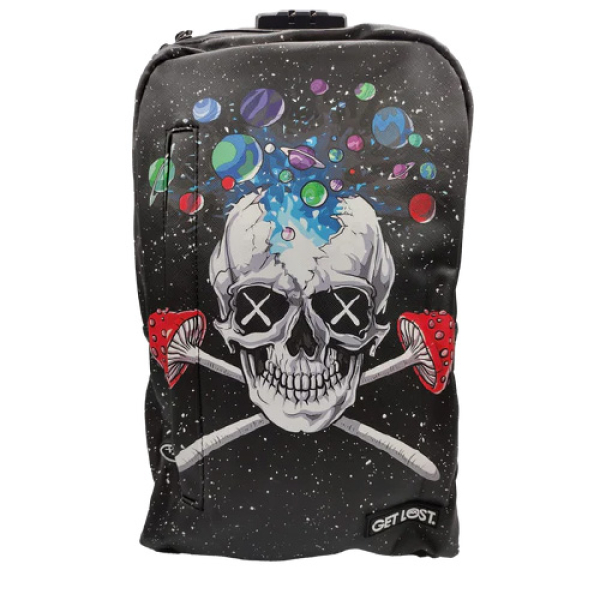 GET LOST PREMIUM SAFFIANO LEATHER BACKPACK - 009 GALAXY SKULL