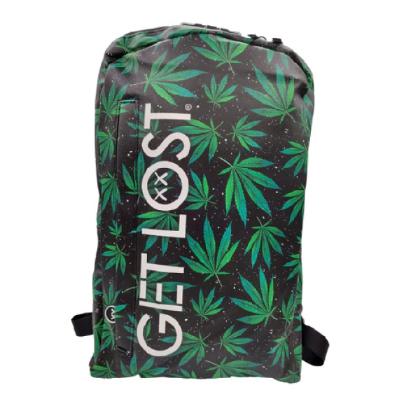 GET LOST PREMIUM SAFFIANO LEATHER BACKPACK - 016 GREEN LEAFS