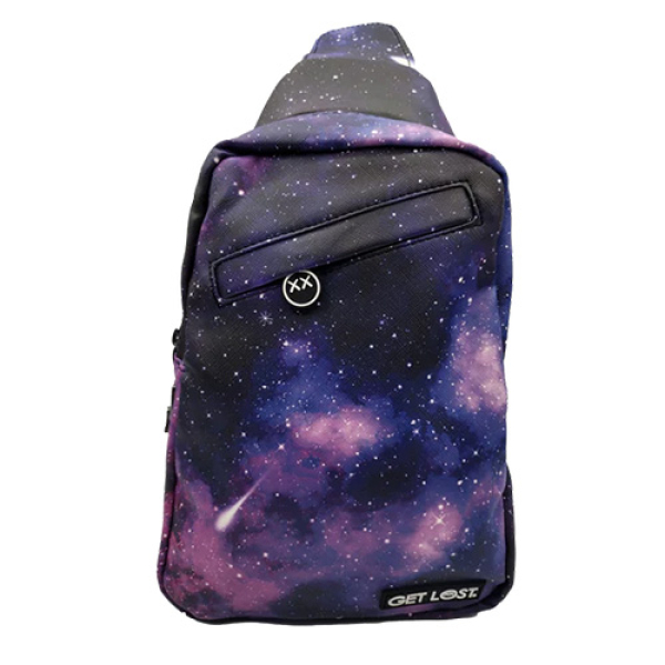 GET LOST PREMIUM SAFFIANO LEATHER SHOULDER BAG - 013 PURPLE GALAXY