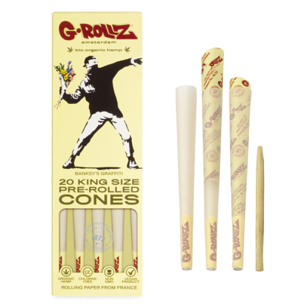 GROLLZ CONES [BG1433KA] ORGANIC HEMP EXTRA THIN 20PC - KS