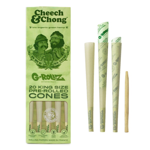 GROLLZ CONES [CC1434KA] ORGANIC GREEN HEMP 20PC - KS