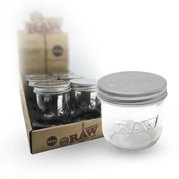 RAW MASON JAR DISPLAY 6CT