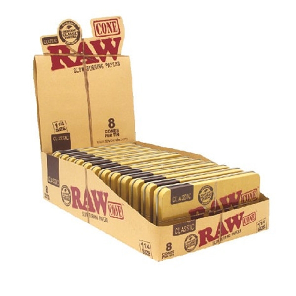 RAW CONES TIN 8/PK 12CT - 1 1/4