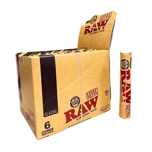 RAW LEVEL CLASSIC CONE 6/PK 24CT - 3.3"