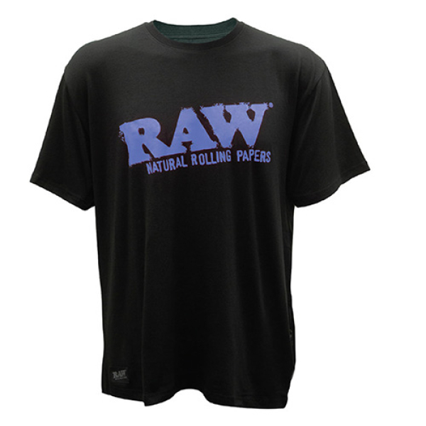 RAW MODAL SHORT SLEEVE BLACK SHIRT BLUE LOGO 22093S