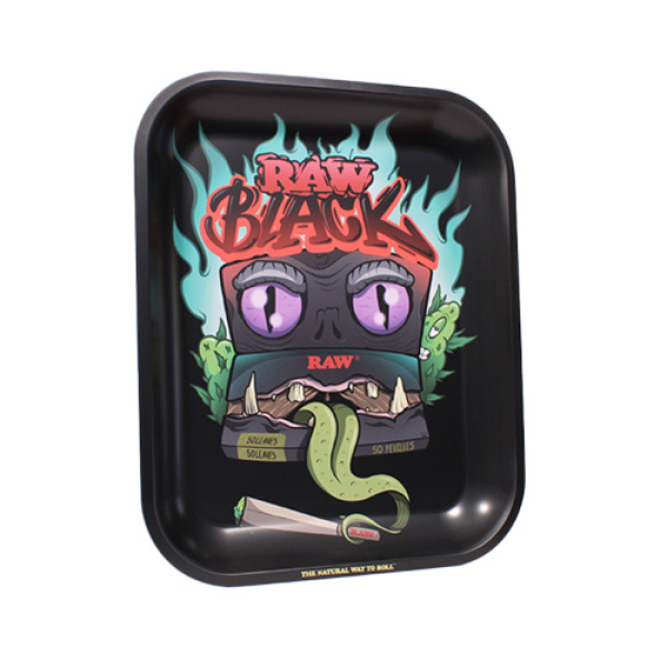 RAW ROLLING TRAY SMALL BLACK MONSTER