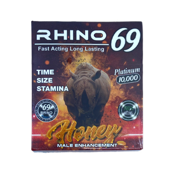 RHINO 69 HONEY MALE ENHANCEMENT PLATINUM 10,000 12CT