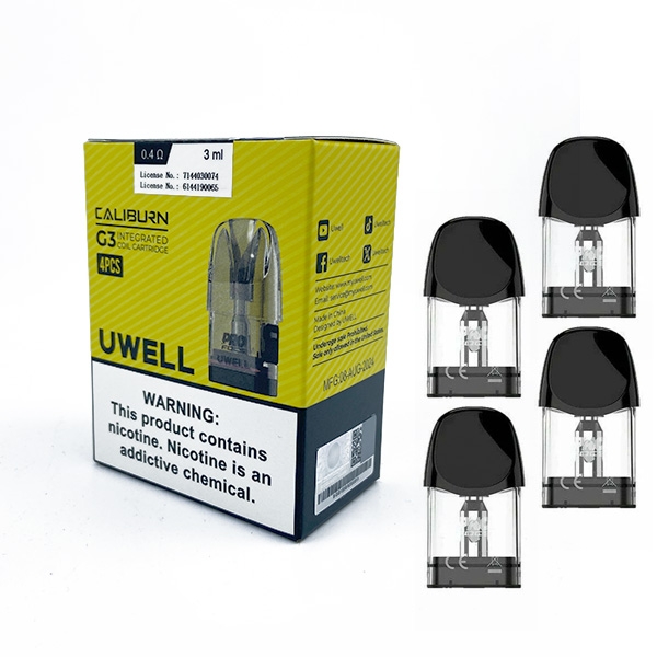 UWELL CALIBURN G3 INTEGRATED COIL CART 3ML 4PK 0.4ohm