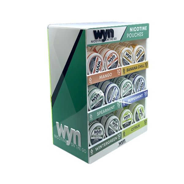 WYN NICOTINE POUCHES COUNTER DISPLAY FULL 12 SLEEVE