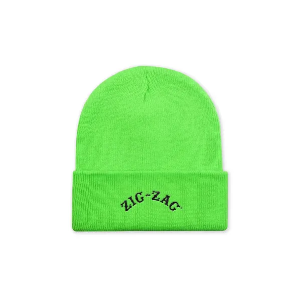 ZIG ZAG BEANIE - NEON GREEN