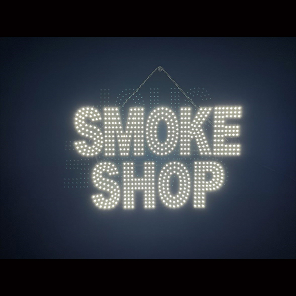 LED SIGN SMOKE SHOP LARGE WHITE FUCHSIA