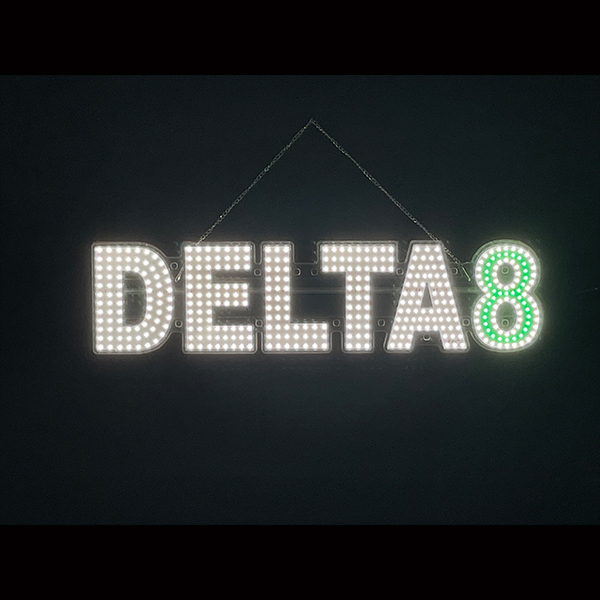 LED SIGN DELTA 8 WHITE GREEN