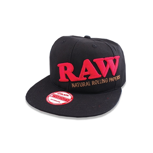 RAW SNAPBACK - BLACK WITH RED