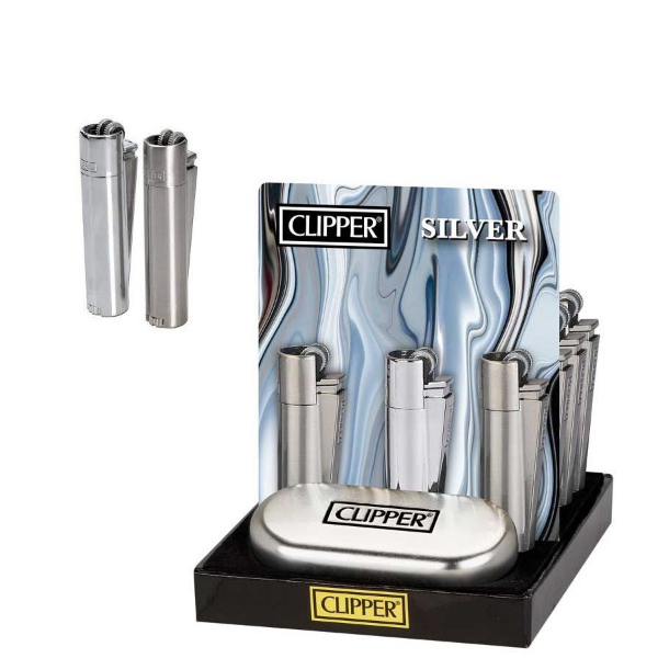 CLIPPER LIGHTER FULL METAL 12PC - SILVER