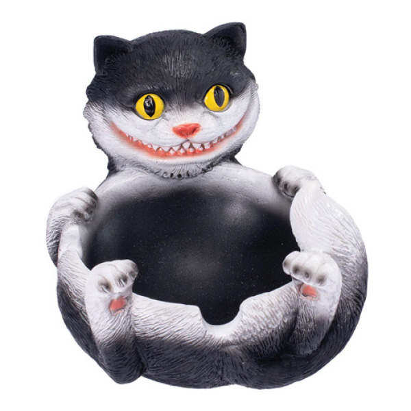 FUJIMA ASHTRAY LT206BK BLACK TRIPPY CAT