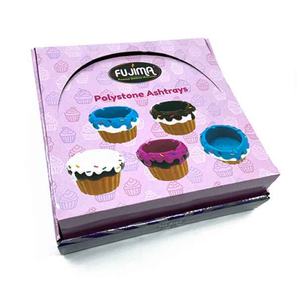 FUJIMA ASHTRAY LT418 CUPCAKE 4CT ASSORTED