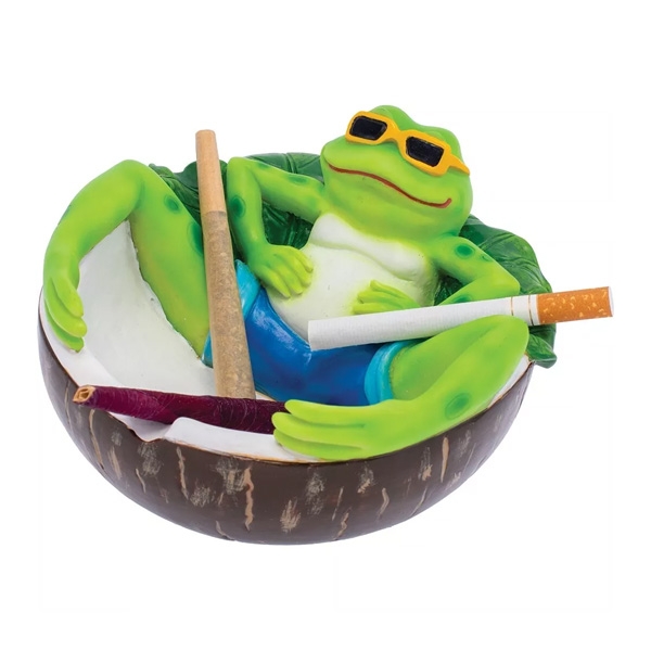 FUJIMA ASHTRAY 5" CHILLING GREEN FROG