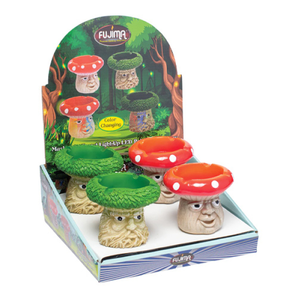 FUJIMA ASHTRAY LT417 MUSHROOM FOREST LIGHT UP LED 4CT