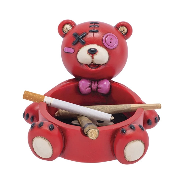 FUJIMA ASHTRAY 5.8" RED ZOMBIE BEAR