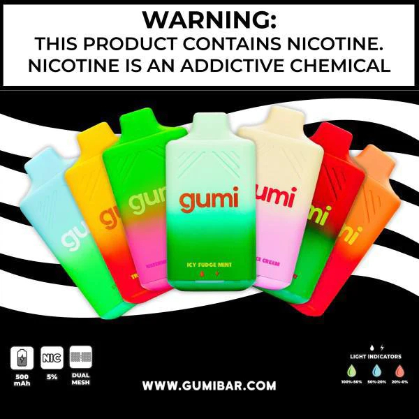 GUMI DISPOSABLE 8K PUFF 5% NIC 5CT