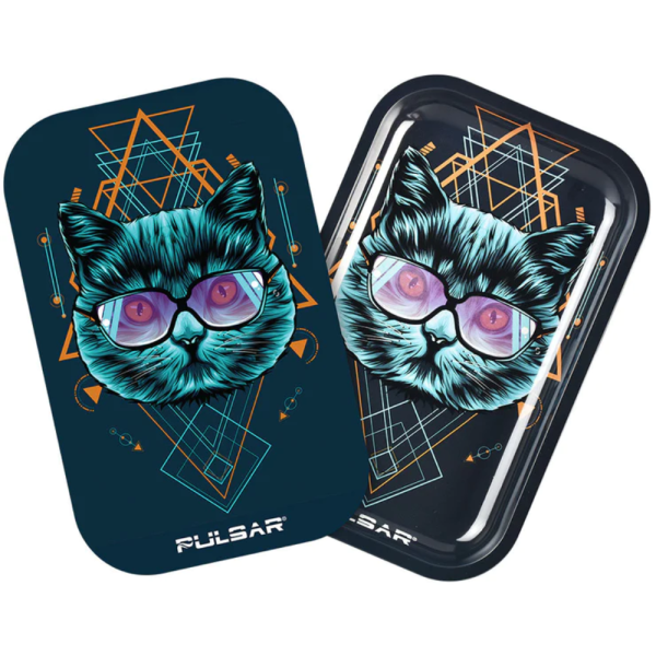 PULSAR METAL TRAY W/LID - SCARED CAT GEOMETRIC GLOW