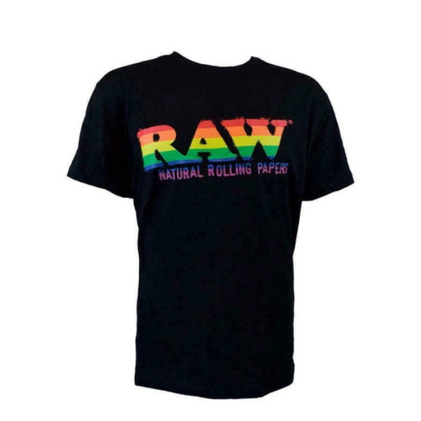 RAW COTTON BLACK SHIRT RAINBOW