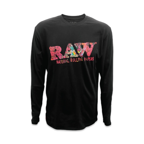 RAW LONG SLEEVE BLACK SHIRT W/ GHOST SHRIMP