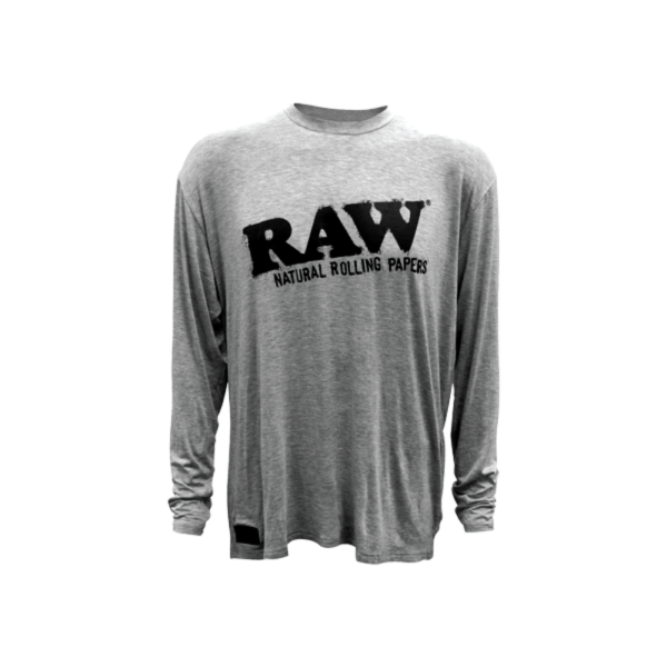 RAW LONG SLEEVE GREY SHIRT W/ BLACK LOGO 22126