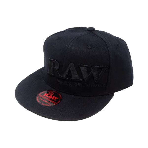 RAW POKER HAT BLACK ON BLACK FLAT BRIM SNAPBACK HAT