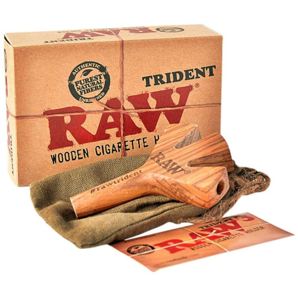 RAW TRIDENT WOODEN HOLDER