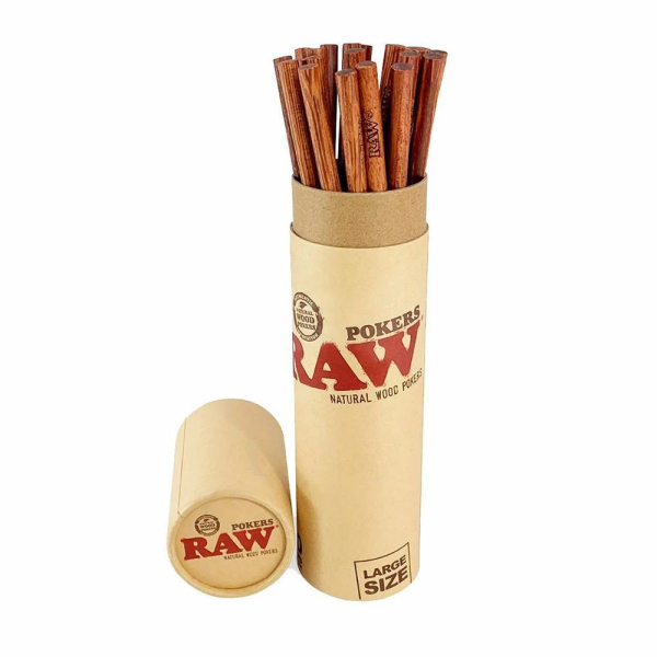 RAW WOODEN POKERS LARGE - 20PC