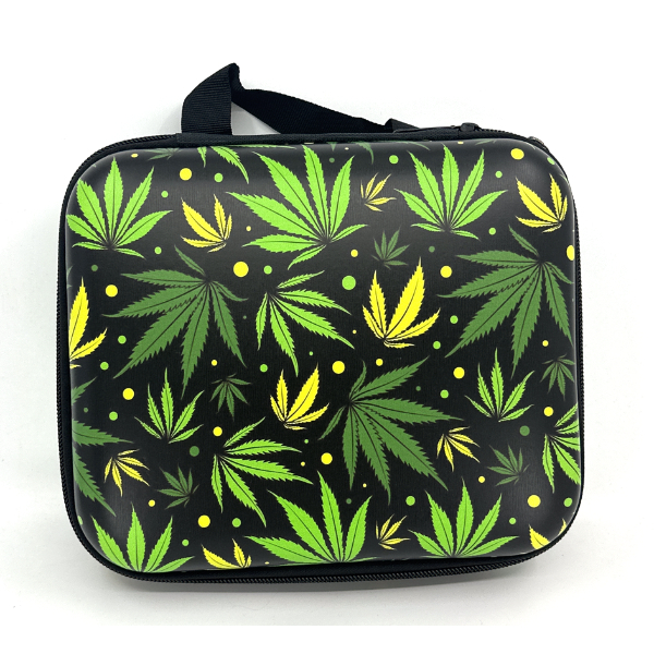 SMOKING SET JLZ0048 7 - BLACK GREEN LEAF