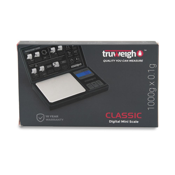 TRUWEIGH CLASSIC DIGITAL MINI SCALE 1000G X 0.1G - BLACK SC-212 