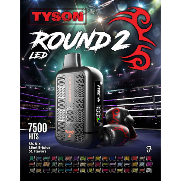 TYSON 2.0 ROUND 2 DISPOSABLE 7.5K PUFF 10PC