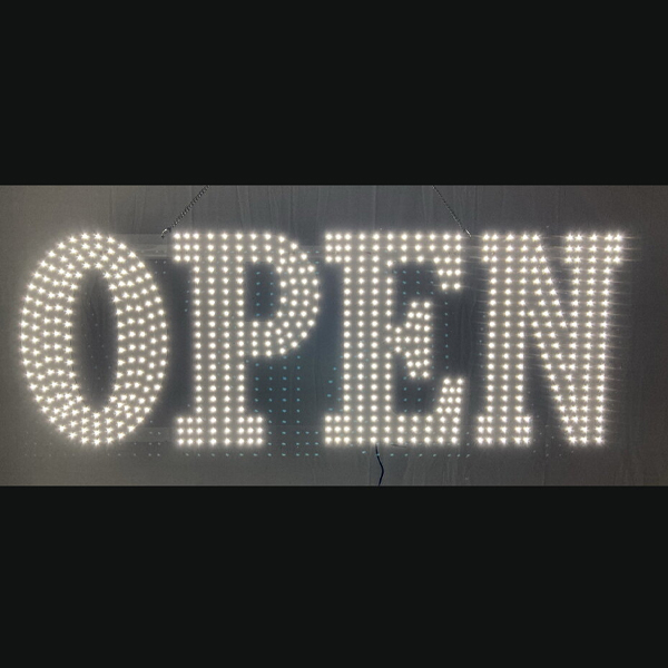 LED SIGN - OPEN LARGE WHITE