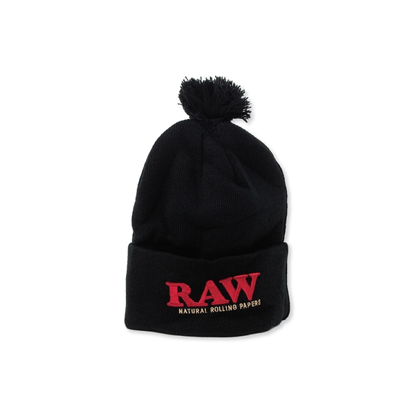 RAW KNIT HAT BLACK