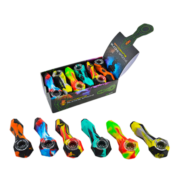 SPACE KING SILICONE SPOON PIPE 12CT